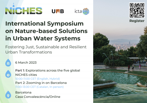 Simposi internacional de NICHES sobre solucions basades en natura en sistemes d'aigua urbans / NICHES International Symposium on Nature-based Solutions in Urban Water Systems